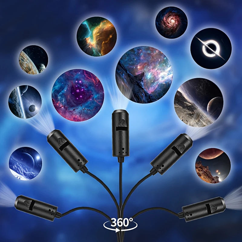 Hot！[New] NEW New LED Galaxy Projection Light 1 Light+10 Pictures Change, LED Galaxy Projector, Starry Sky Lighting Night Light