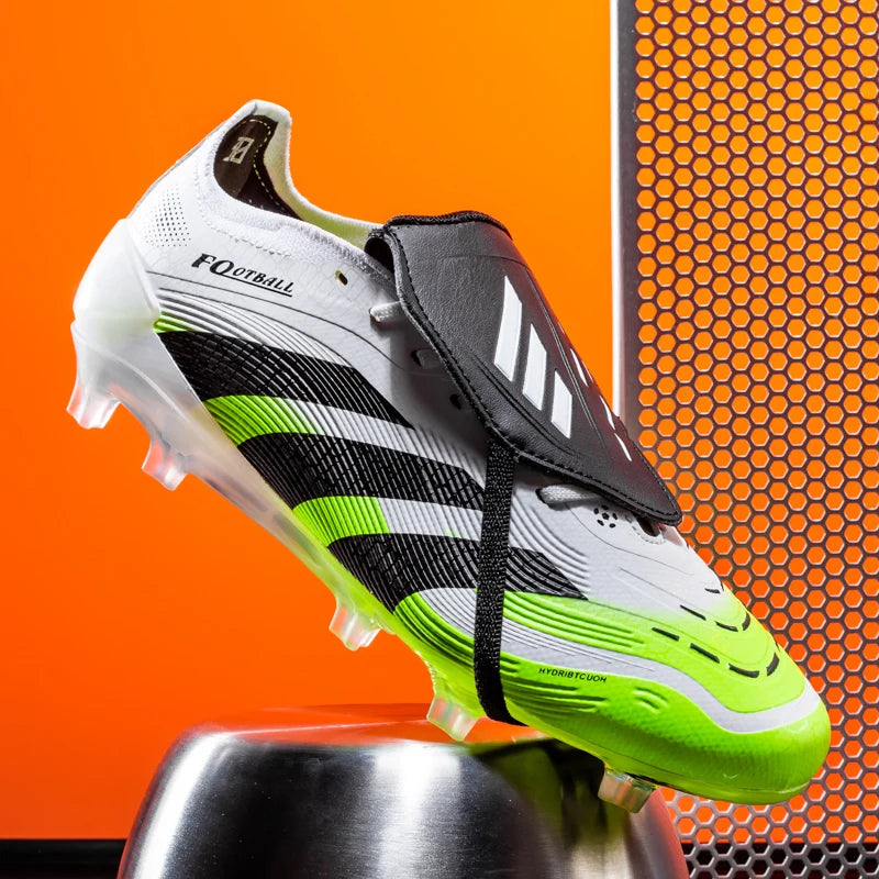 Trendy Colorblock Football Boots Wear Resistant Bottom Anti Slip Firm Studs Outdoor Sports Leisure Training Sneakers