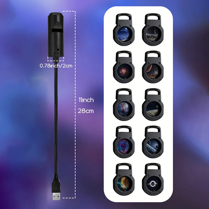Hot！[New] NEW New LED Galaxy Projection Light 1 Light+10 Pictures Change, LED Galaxy Projector, Starry Sky Lighting Night Light